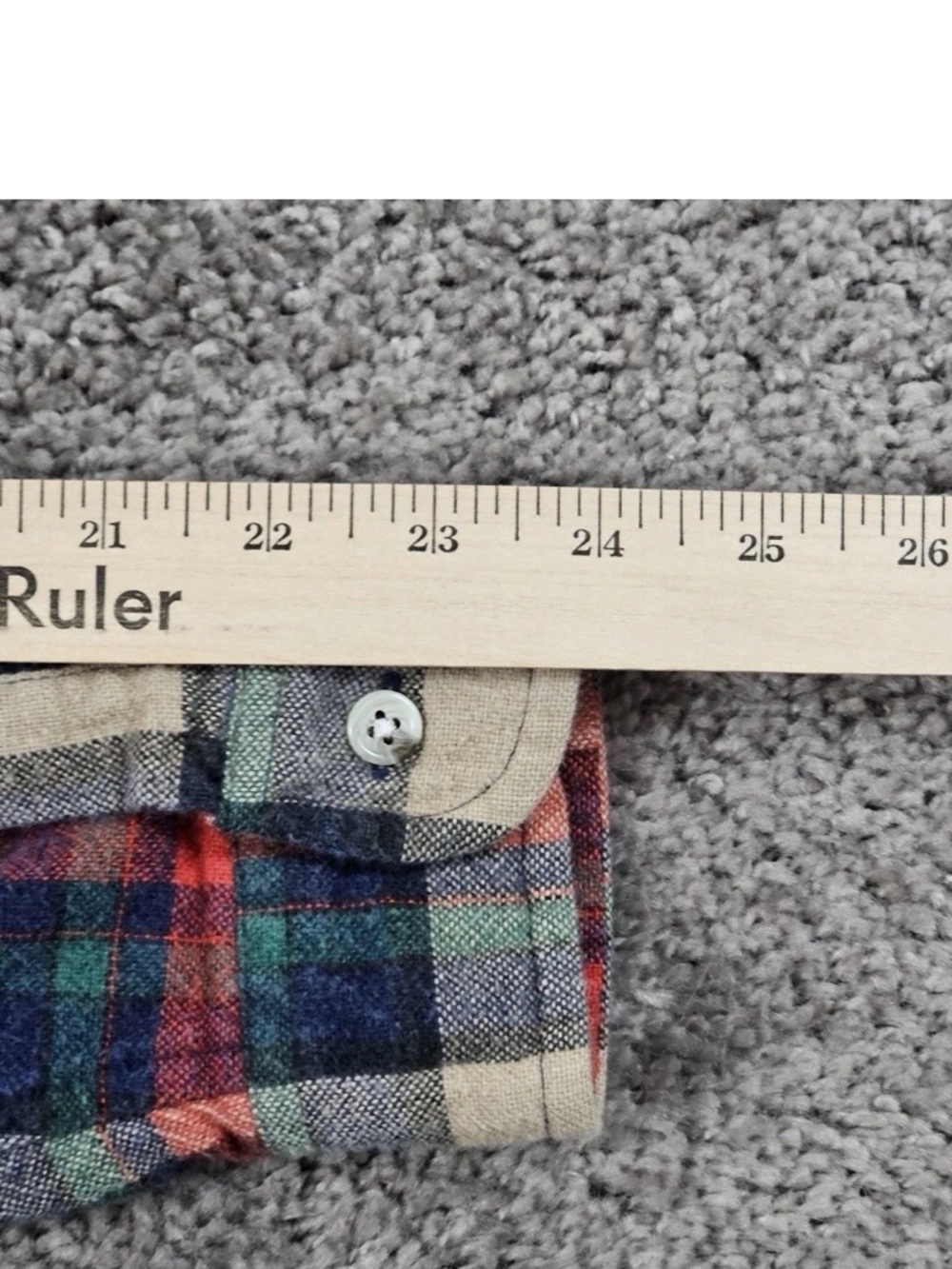 Wallace & Barnes X  J.Crew Mens Red Plaid Flannel Wool Long Sleeve Shirt Small S - Picture 10 of 12